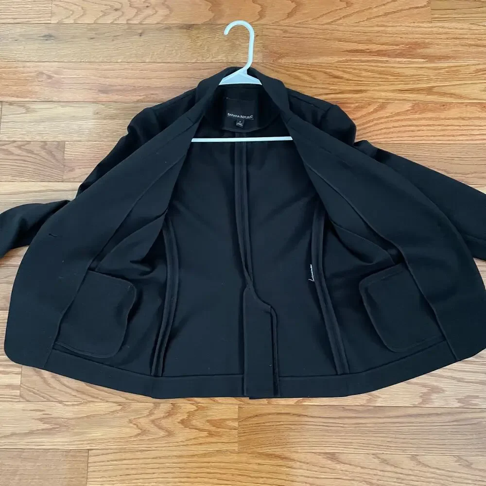Banana Republic Womens 2 Blazer Black One Button Classic Workwear Career